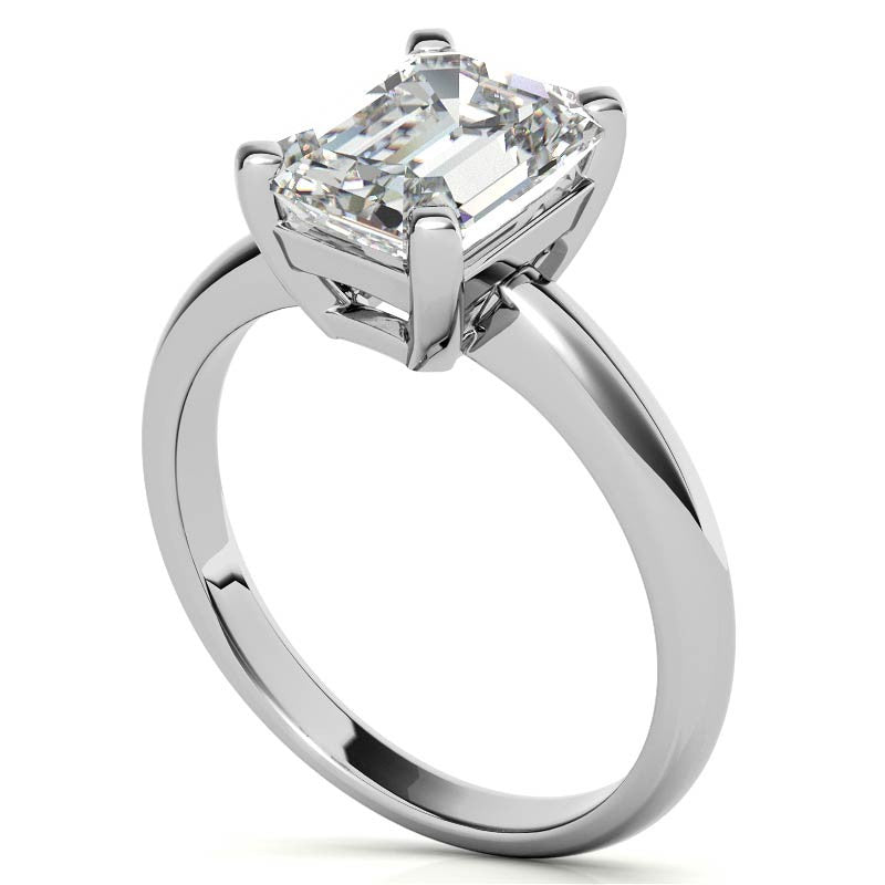 Radiant/Emerald cut Moissanite Solitaire Ring