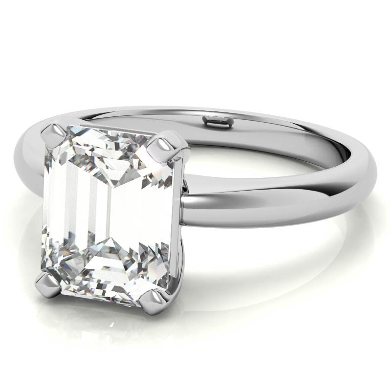 Radiant/Emerald cut Moissanite Solitaire Ring