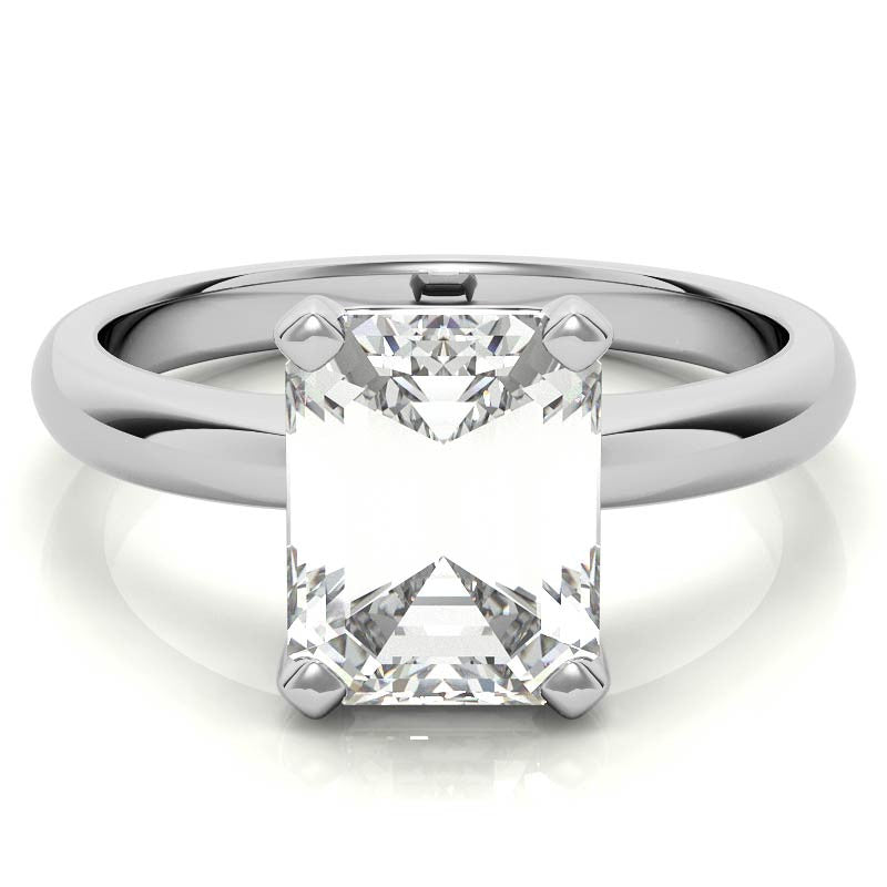 Radiant/Emerald cut Moissanite Solitaire Ring