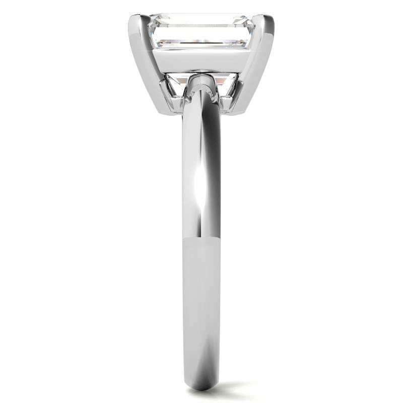Radiant/Emerald cut Moissanite Solitaire Ring