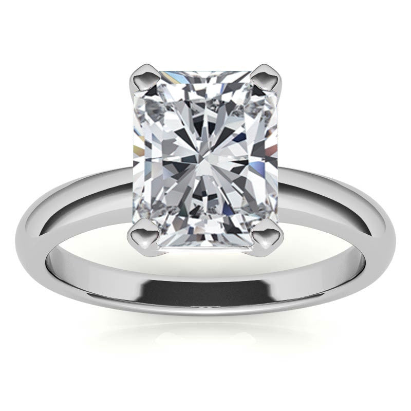 Radiant/Emerald cut Moissanite Solitaire Ring