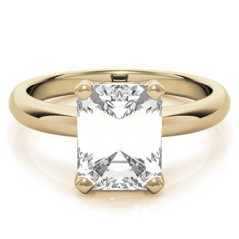 Radiant/Emerald cut Moissanite Solitaire Ring