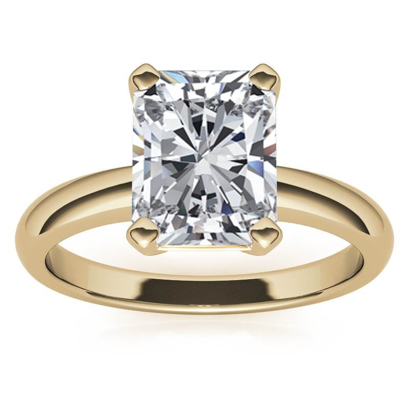 Radiant/Emerald cut Moissanite Solitaire Ring