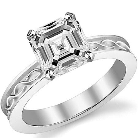 Moissanite Celtic Knot Solitaire Ring