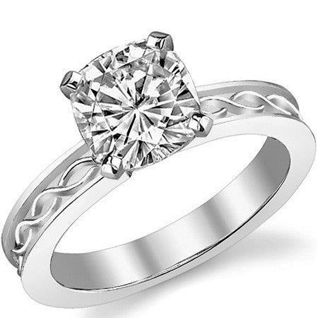 Moissanite Celtic Knot Solitaire Ring