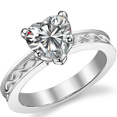 Moissanite Celtic Knot Solitaire Ring