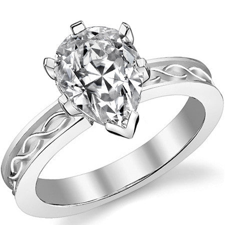 Moissanite Celtic Knot Solitaire Ring