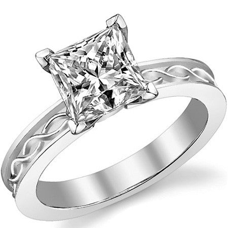 Moissanite Celtic Knot Solitaire Ring