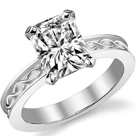 Moissanite Celtic Knot Solitaire Ring