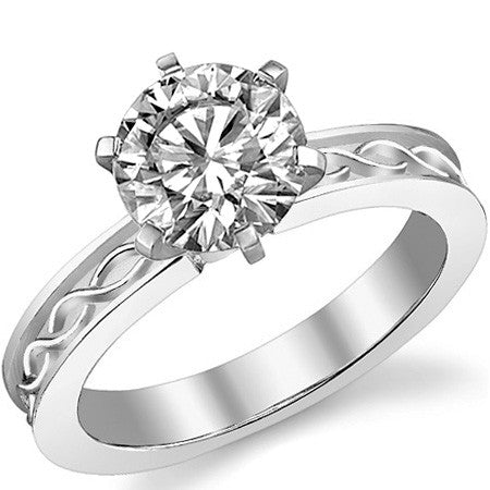 Moissanite Celtic Knot Solitaire Ring