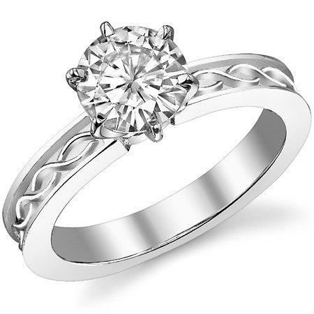 Moissanite Celtic Knot Solitaire Ring