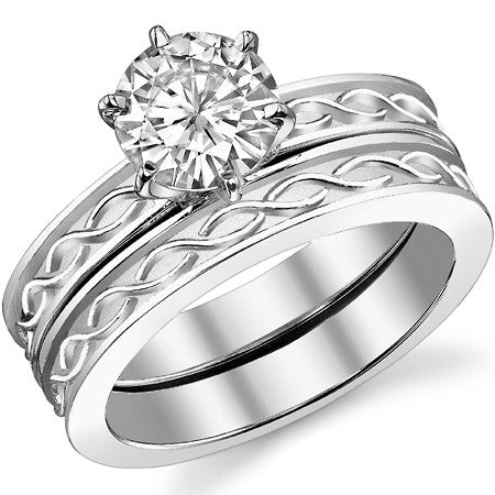 Moissanite Celtic Knot Solitaire Ring