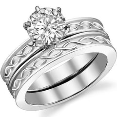 Moissanite Celtic Knot Solitaire Ring