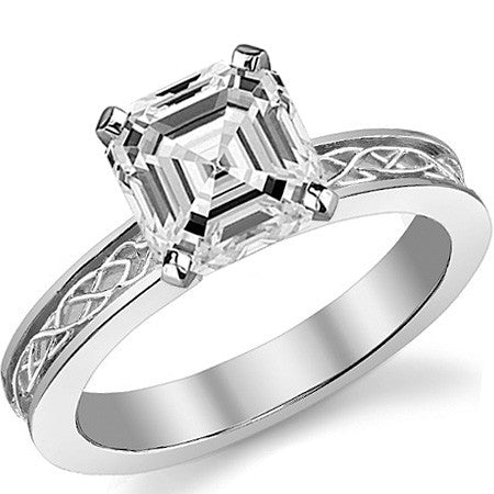 Moissanite Celtic Knot Solitaire Ring