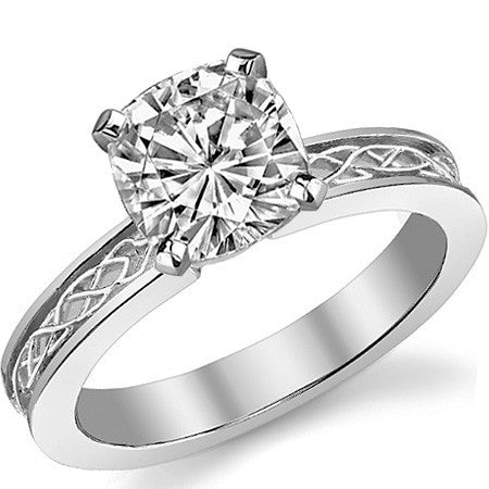 Moissanite Celtic Knot Solitaire Ring