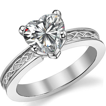 Moissanite Celtic Knot Solitaire Ring