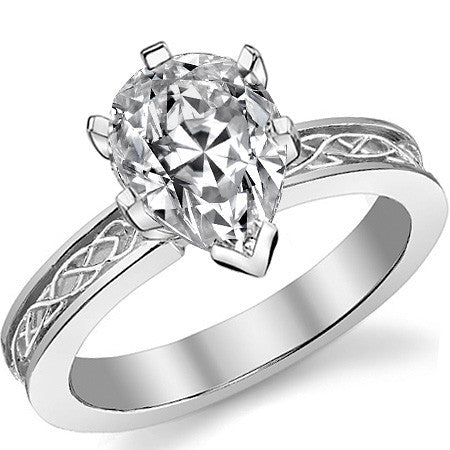Moissanite Celtic Knot Solitaire Ring