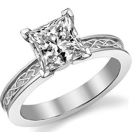 Moissanite Celtic Knot Solitaire Ring