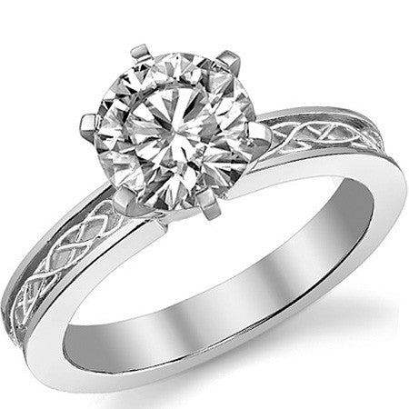 Moissanite Celtic Knot Solitaire Ring