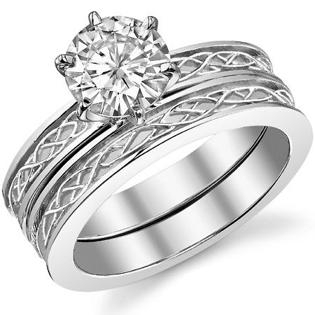 Moissanite Celtic Knot Solitaire Ring