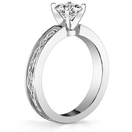 Moissanite Celtic Knot Solitaire Ring