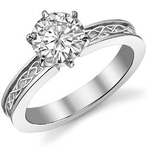 Moissanite Celtic Knot Solitaire Ring