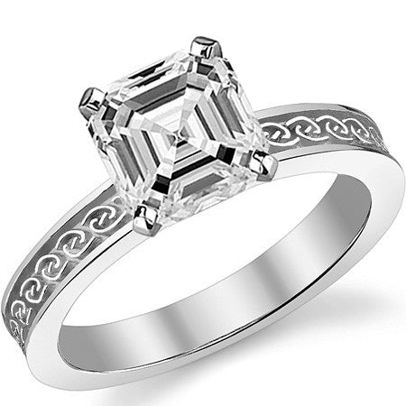 Moissanite Celtic Knot Solitaire Ring