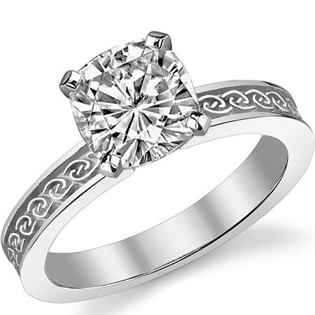 Moissanite Celtic Knot Solitaire Ring