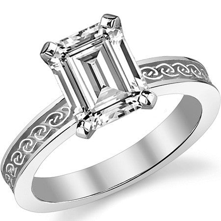 Moissanite Celtic Knot Solitaire Ring