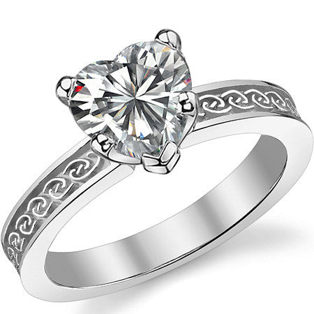 Moissanite Celtic Knot Solitaire Ring