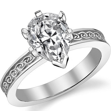 Moissanite Celtic Knot Solitaire Ring