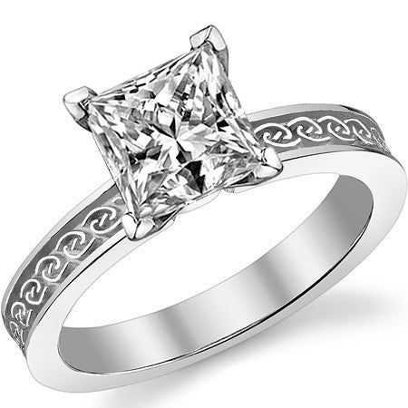 Moissanite Celtic Knot Solitaire Ring