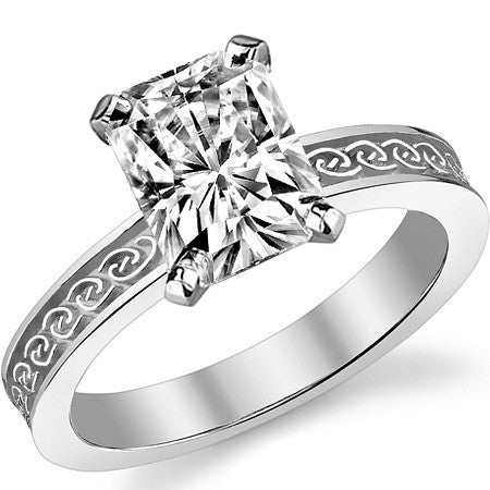 Moissanite Celtic Knot Solitaire Ring