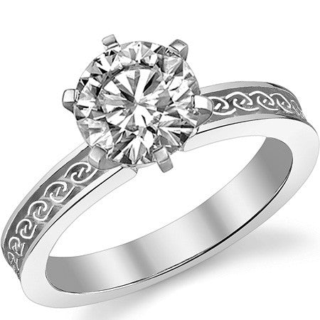 Moissanite Celtic Knot Solitaire Ring
