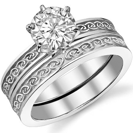 Moissanite Celtic Knot Solitaire Ring