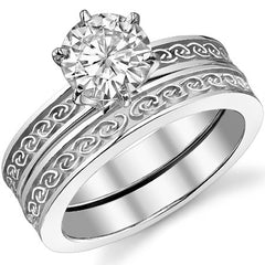 Moissanite Celtic Knot Solitaire Ring