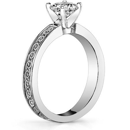 Moissanite Celtic Knot Solitaire Ring