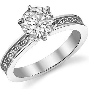 Moissanite Celtic Knot Solitaire Ring