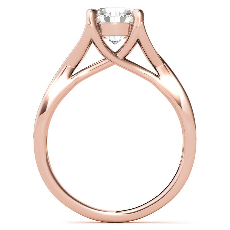 Round Trellis Split Shank Solitaire Ring