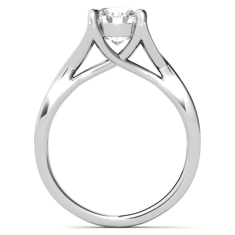 Round Trellis Split Shank Solitaire Ring