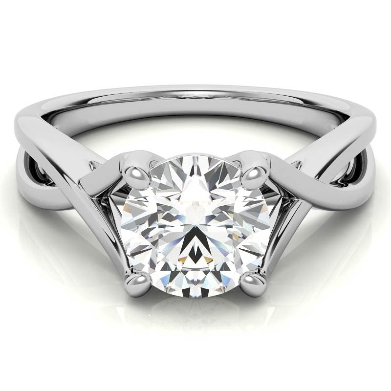 Round Trellis Split Shank Solitaire Ring