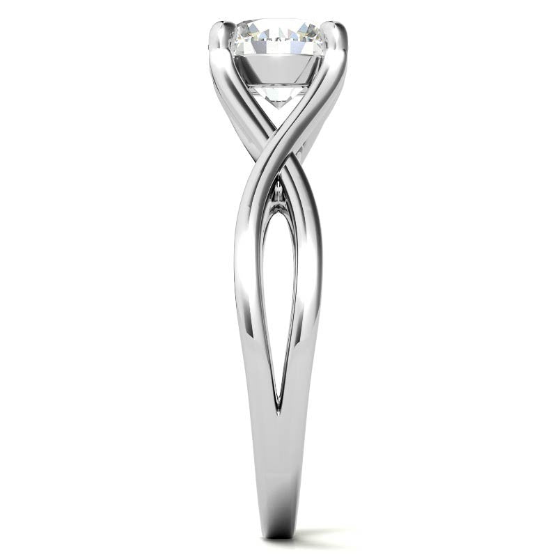 Round Trellis Split Shank Solitaire Ring
