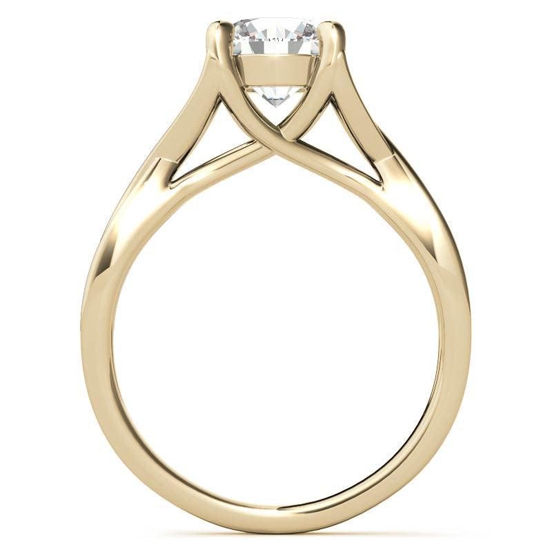 Round Trellis Split Shank Solitaire Ring