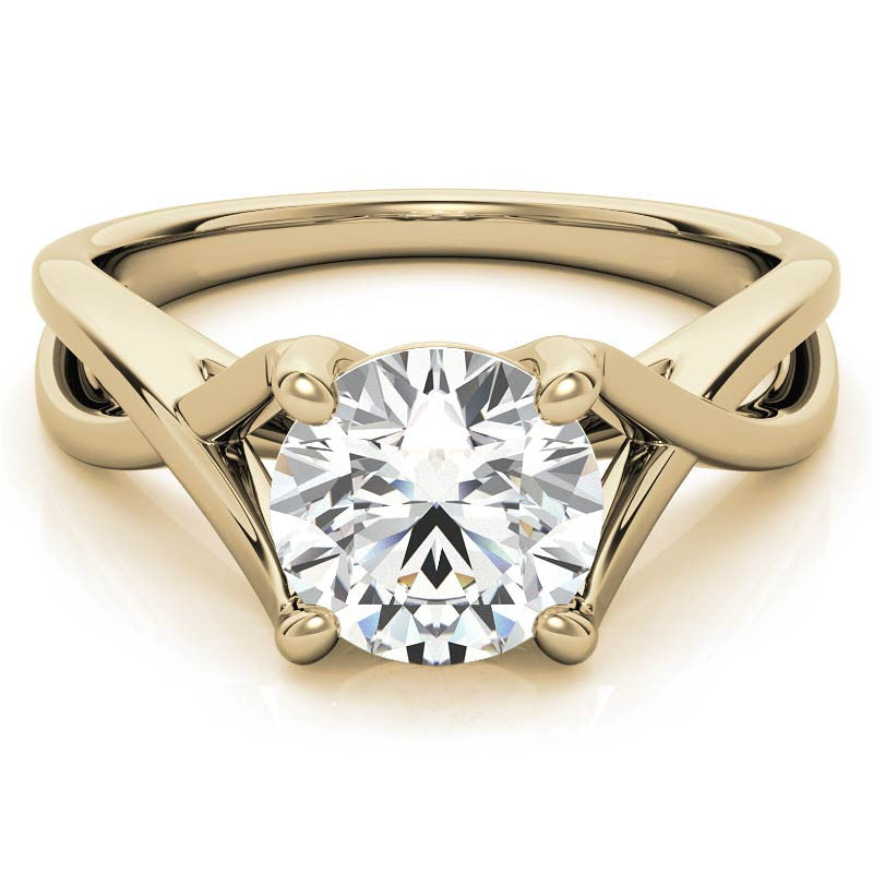 Round Trellis Split Shank Solitaire Ring