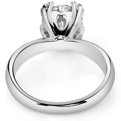 Round Brilliant Moissanite Fishtail Prong Solitaire Ring