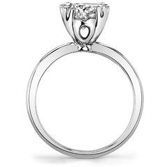 Round Brilliant Moissanite Fishtail Prong Solitaire Ring