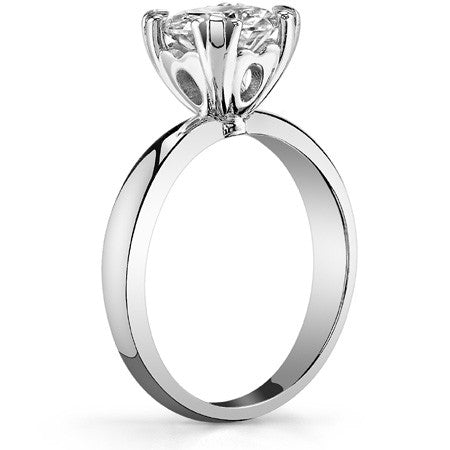 Round Brilliant Moissanite Fishtail Prong Solitaire Ring