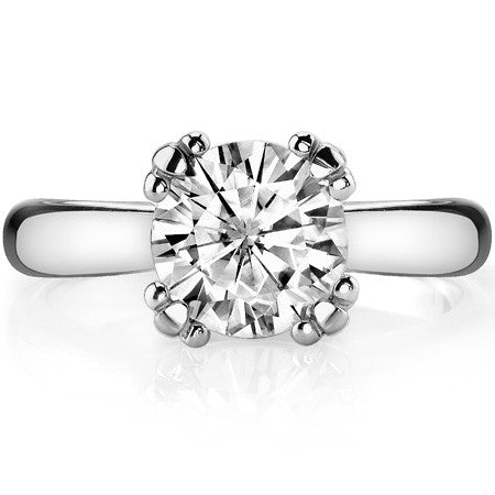 Round Brilliant Moissanite Fishtail Prong Solitaire Ring