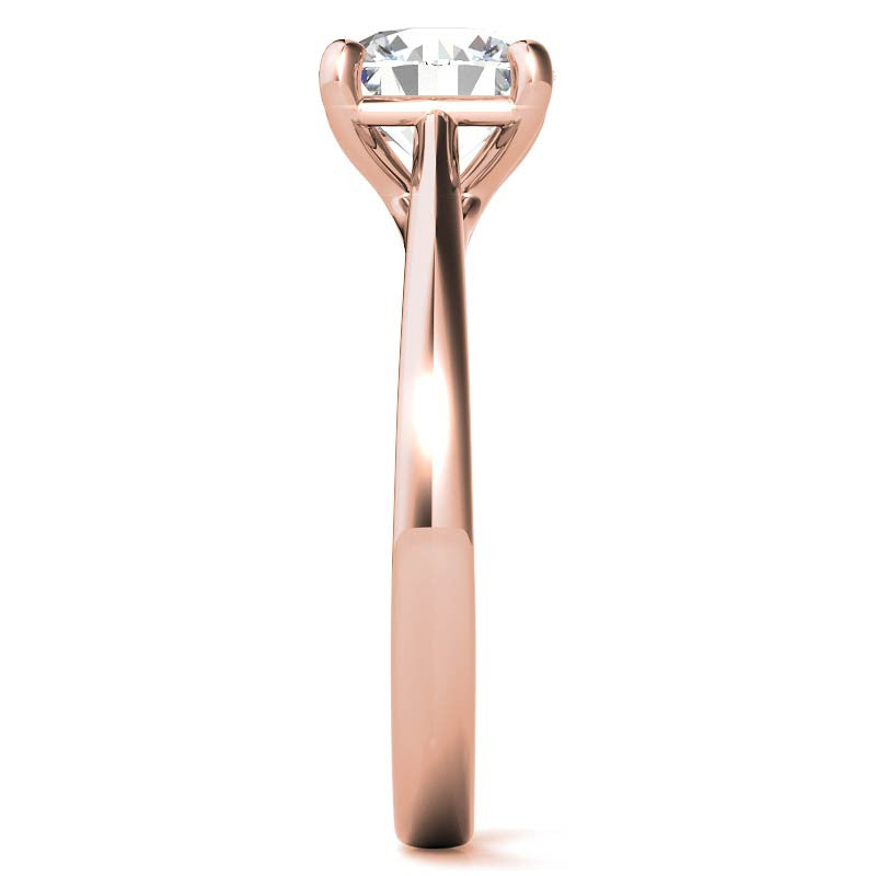 Round Brilliant Moissanite Cathedral Solitaire Ring