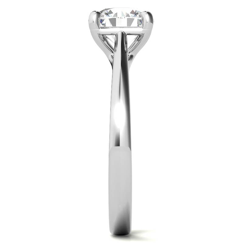 Round Brilliant Moissanite Cathedral Solitaire Ring